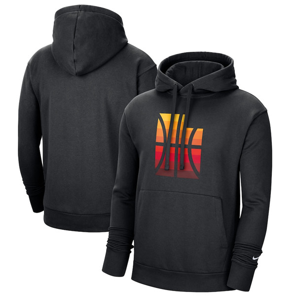 Men's Utah Jazz 2021 Black City Edition Essential Logo Fleece Pullover Hoodie